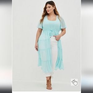 NWOT Clip Dot Tiered Kimono 0X, 2X